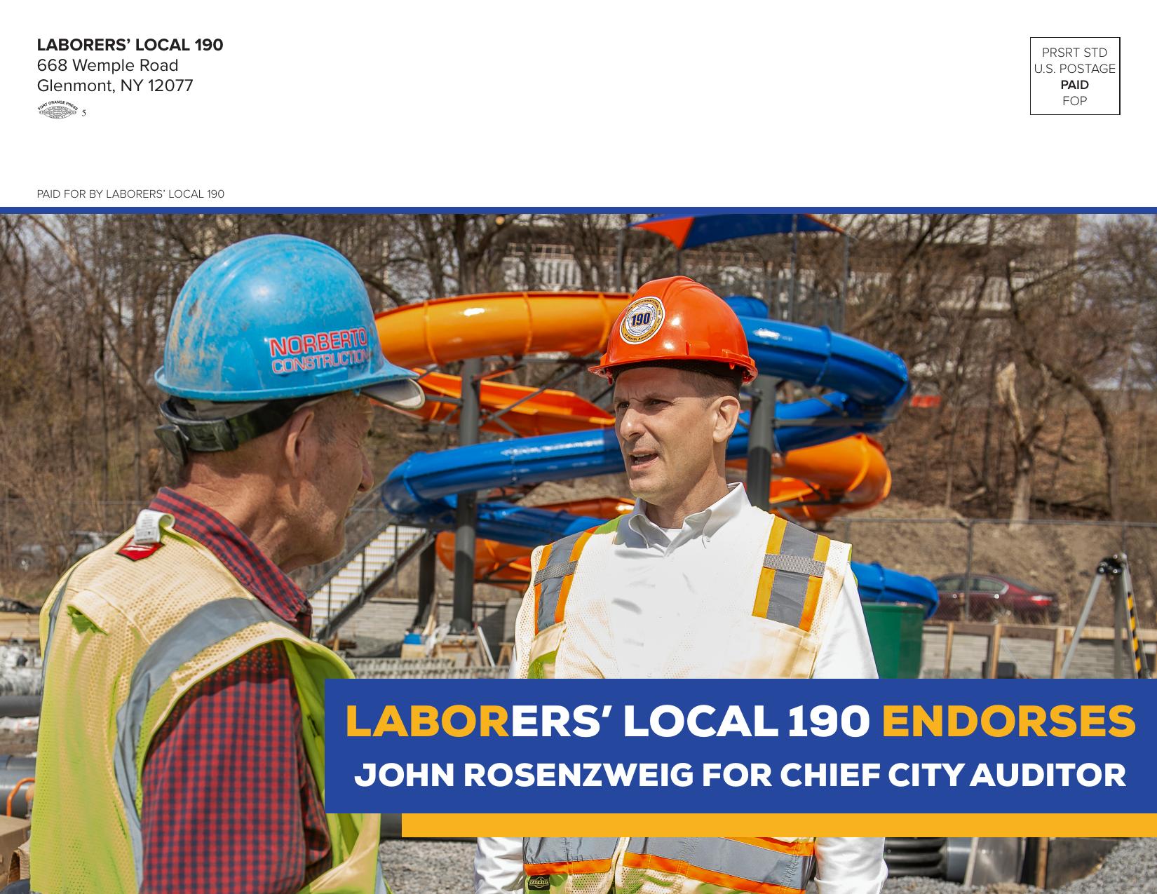 John Rosenzweig Labor Mailer Page 1